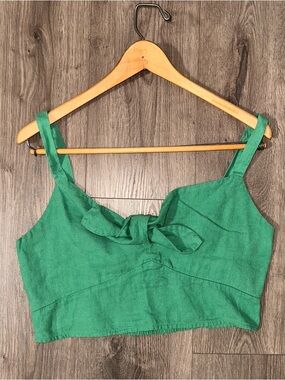 Universal Thread Green Tie-Front Crop Top